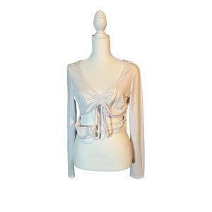 Women’s White Cutout Crop Top